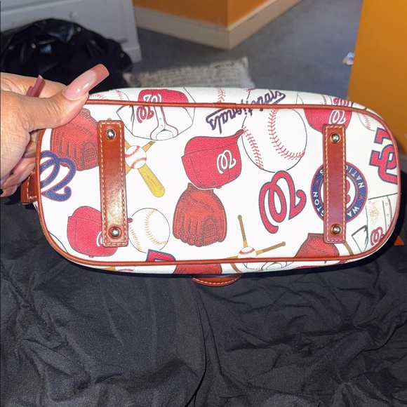 Dooney & Bourke Baseball Themed Satchel - Red and Brown
